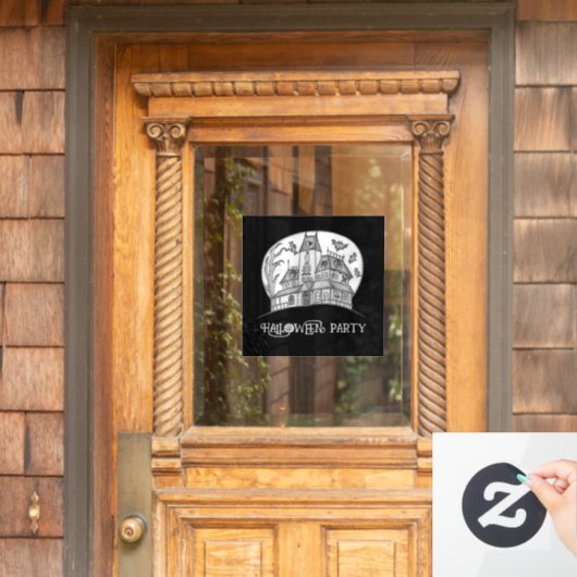 Spuk Haus und Fledermäuse Halloween Fensteraufkleber (Haustür)