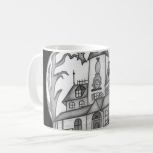 Spuk Haus und Fledermäuse Halloween Kaffeetasse