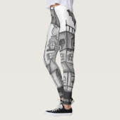 Spuk Haus und Fledermäuse Halloween Leggings (Links)