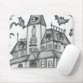 Spuk Haus und Fledermäuse Halloween Mousepad (Mit Mouse)