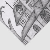 Spuk Haus und Fledermäuse Halloween Seidenpapier (Ausschnitt)