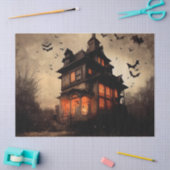 Spuk Haus und fliegende Kreaturen decoupage Seidenpapier (Basteln)
