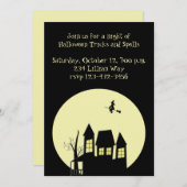 Spuk Haus und Fliegerhexe Einladung (Vorne/Hinten)