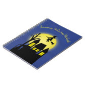 Spuk Haus und Fliegerhexe mit Mondlicht Notizblock (Linke Seite)