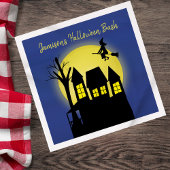 Spuk Haus und Fliegerhexe mit Mondlicht Serviette