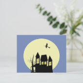 Spuk Haus und Flying-Hexenkarte Postkarte (Stehend Vorderseite)