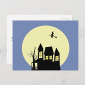 Spuk Haus und Flying-Hexenkarte Postkarte (Vorne/Hinten)