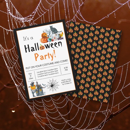 Spuk Haus und Halloween-Party Einladung