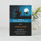 Spuk Haus und Hexenhaus Einladung (Stehend Vorderseite)