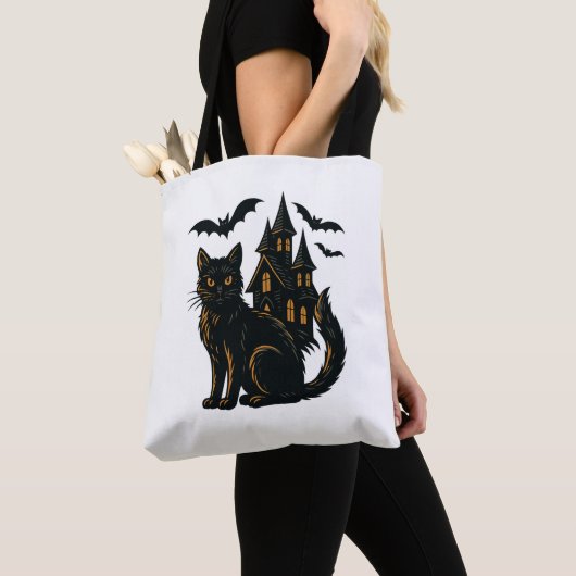 Spuk Haus und Katze Tasche (Von Nahem)