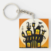 Spuk Haus und Mond Schlüsselanhänger (Vorderseite)