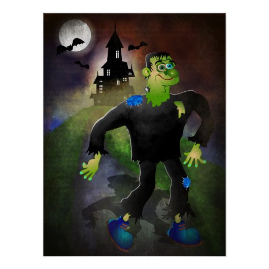 Spuk Haus und Niedliches Monster Poster (Vorderseite)