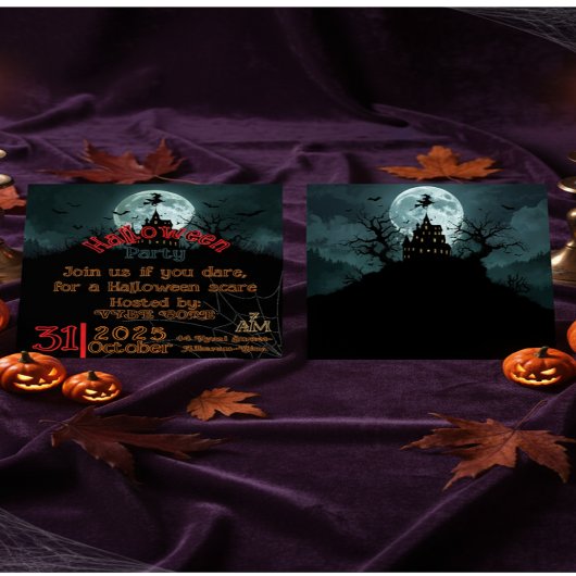 Spuk Haus und Pumpkin Night Einladung