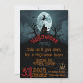 Spuk Haus und Pumpkin Night Einladung (Vorderseite)