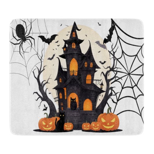 Spuk Haus und Pumpkin Night Schneidebrett (Vorderseite)
