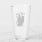 Spuk Haus und schwarze Katze Glas (Rückseite)