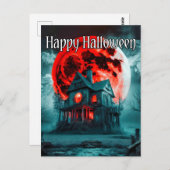 Spuk Haus und Vollmond Postkarte (Vorne/Hinten)