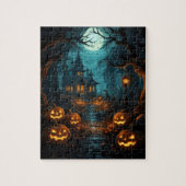 Spuk Haus unter Monlit Halloween Puzzle (Vertikal)