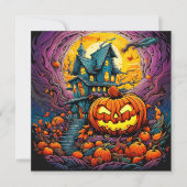 Spuk Haus unter Vollmond Karte (Vorderseite)