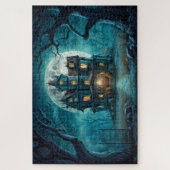 Spuk Haus unter Vollmond Puzzle (Vertikal)