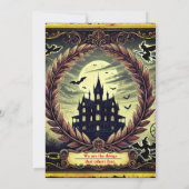 Spuk Haus Viktorianisches gotisches Halloween-Part Einladung (Rückseite)
