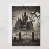 Spuk Haus Viktorianisches Vintages Halloween-Party Einladung (Rückseite)