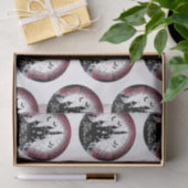 Spuk Haus Vollmond Fledermäuse Happy Halloween Seidenpapier (Geschenk)