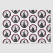 Spuk Haus Vollmond Fledermäuse Happy Halloween Seidenpapier (Vorderseite)