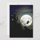 Spuk Haus, Vollmond, Halloween-Party Hexe Einladung (Rückseite)