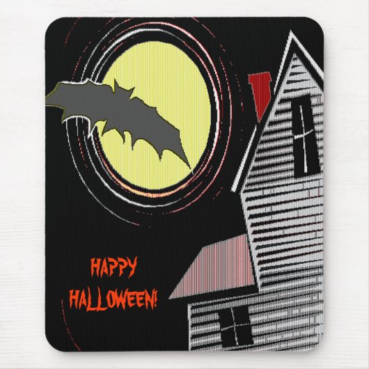 Spuk Haus Vollmond und Bat Mousepad (Vorne)