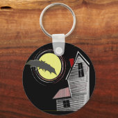 Spuk Haus Vollmond und Bat Schlüsselanhänger (Vorderseite)