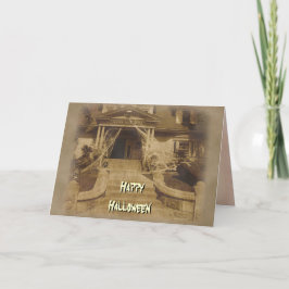 Spuk Haus zu Halloween Karte