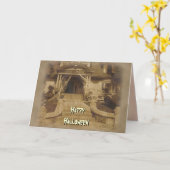 Spuk Haus zu Halloween Karte (Gelbe Blume)