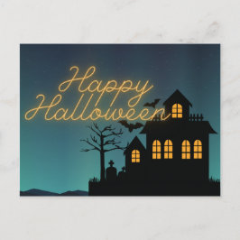 Spuk Haus zu Halloween Postkarte