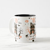 Spuk Haus zu Halloween Zweifarbige Tasse (Vorderseite Links)