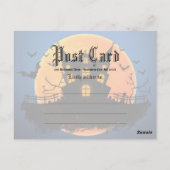 Spuk Hausboot Einladung Friedhof Postkarte (Rückseite)