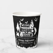 Spuk Hausfamilie Halloween Pappbecher (Rückseite)