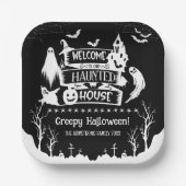 Spuk Hausfamilie Halloween Pappteller (Vorderseite)