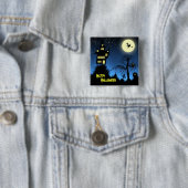 Spuk HausHalloween Button (Beispiel)