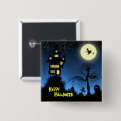 Spuk HausHalloween Button (Vorne & Hinten)