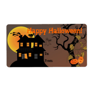 Spuk HausHalloween-Geschenketikett