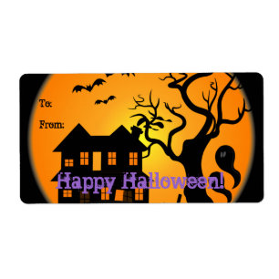 Spuk HausHalloween-Geschenketikett