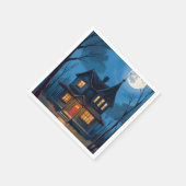 Spuk HausHalloween handbemalt Serviette (Ecke)