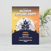 Spuk HausHalloween-Kostümwoche Party Einladung (Stehend Vorderseite)