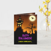 Spuk häusliches Halloween Karte (Gelbe Blume)