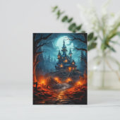 Spuk häusliches Halloween Postkarte (Stehend Vorderseite)