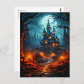 Spuk häusliches Halloween Postkarte (Vorne/Hinten)