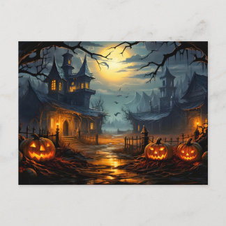 Spuk häusliches Halloween Postkarte