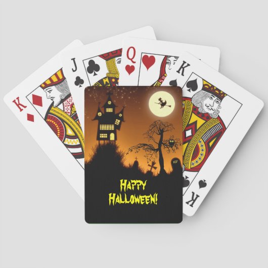 Spuk häusliches Halloween Spielkarten (Rückseite)
