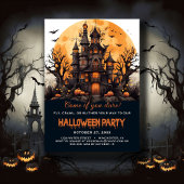 Spuk Hausmäntel Bäume Spooky-Halloween-Party Einladung